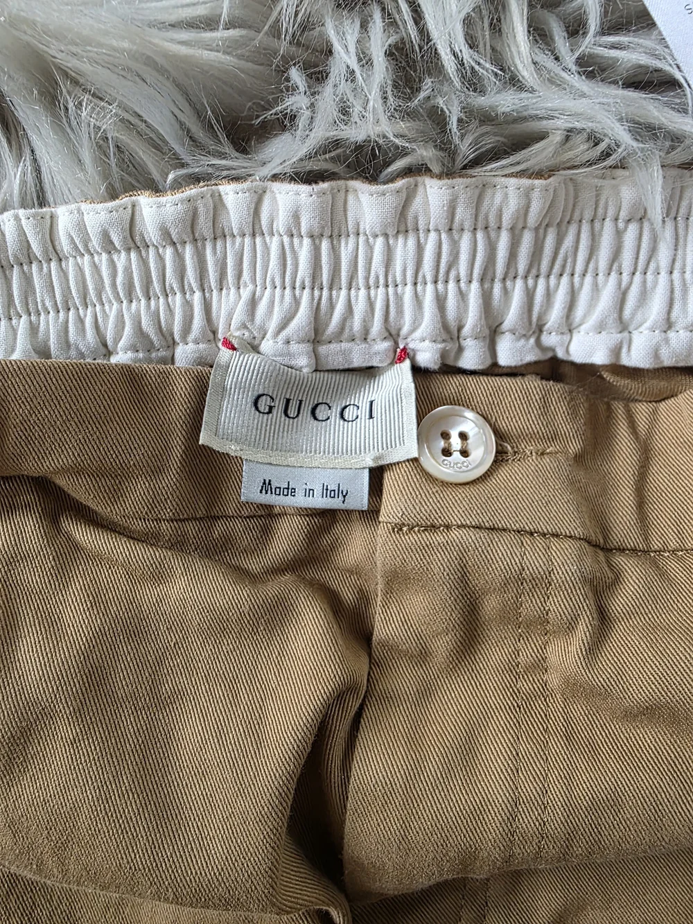 Gucci Tan Chinos with Red & Green Side Stripes Uzed Size 10 Boys